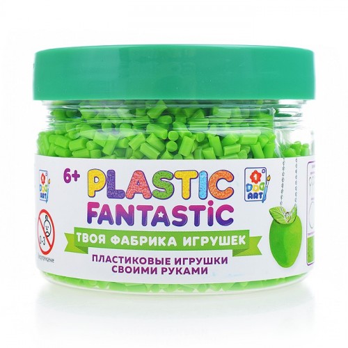 Гранулированный пластик 95 г Plastic Fantastic зелёный с аксес. в баночке 5,7хD7 см
